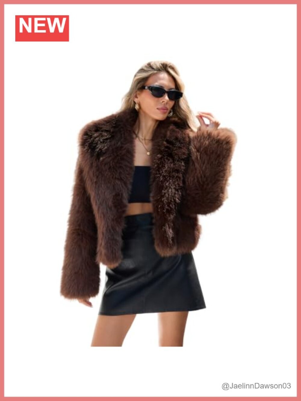 Faux Fur Cropped Faux Fox Coat Oversized Furry Jacket